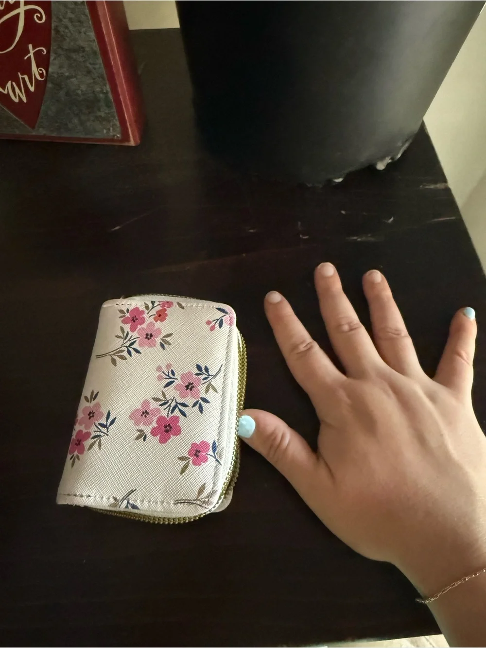 Floral Zip Card Wallet - Pink Flower Print